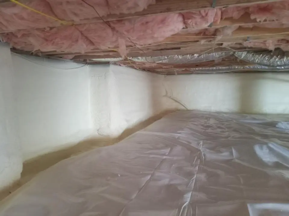 Crawl space encapsulation with closed-cell spray foam for Attic Insulation in North Bay Village